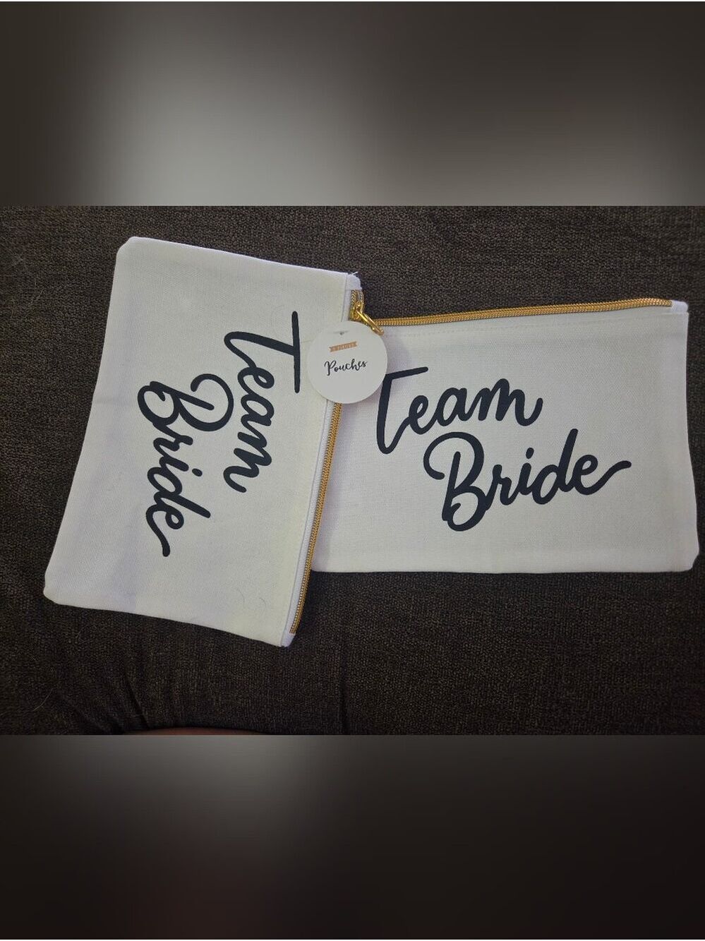 NWT Team Bride 2-Piece Canvas Cosmetic Pouch Set